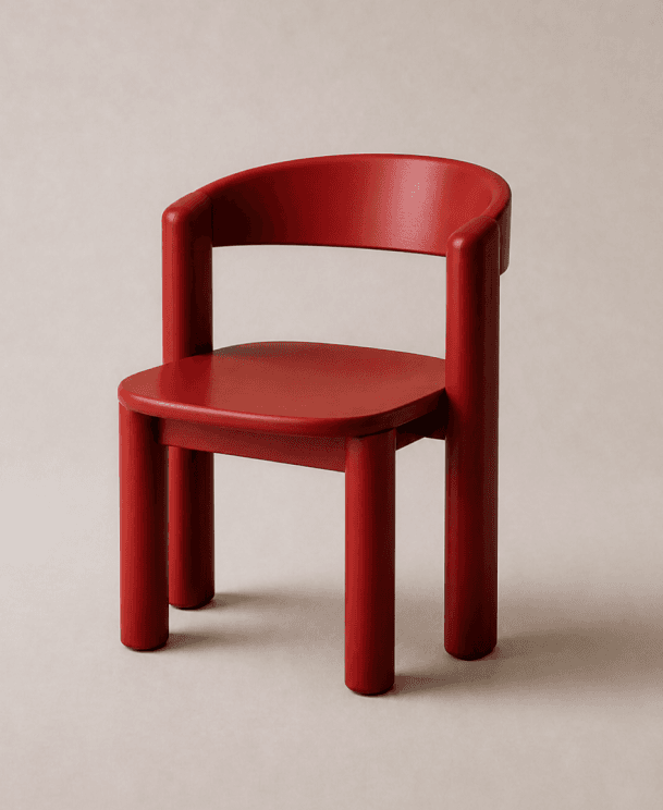 Chairs — red lacquered dining chair