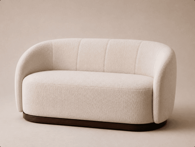 Kilde three-seater sofa in ash with bouclé upholstery