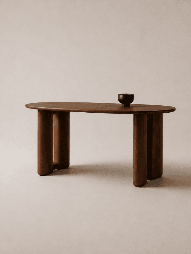 Ansel oval dining table in solid ash